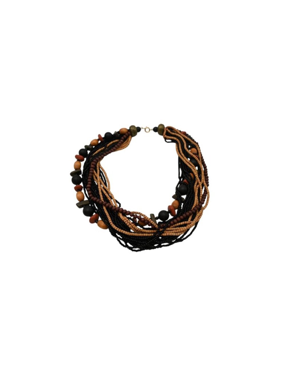 Unbranded Multistrand Layered Necklace Brown Red Beaded Boho Statement Jewelry